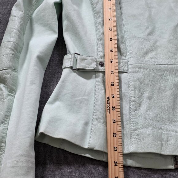 Bod & Christensen Jacket Women M Light Green Penelope Genuine Leather Moto Lined - Picture 8 of 16